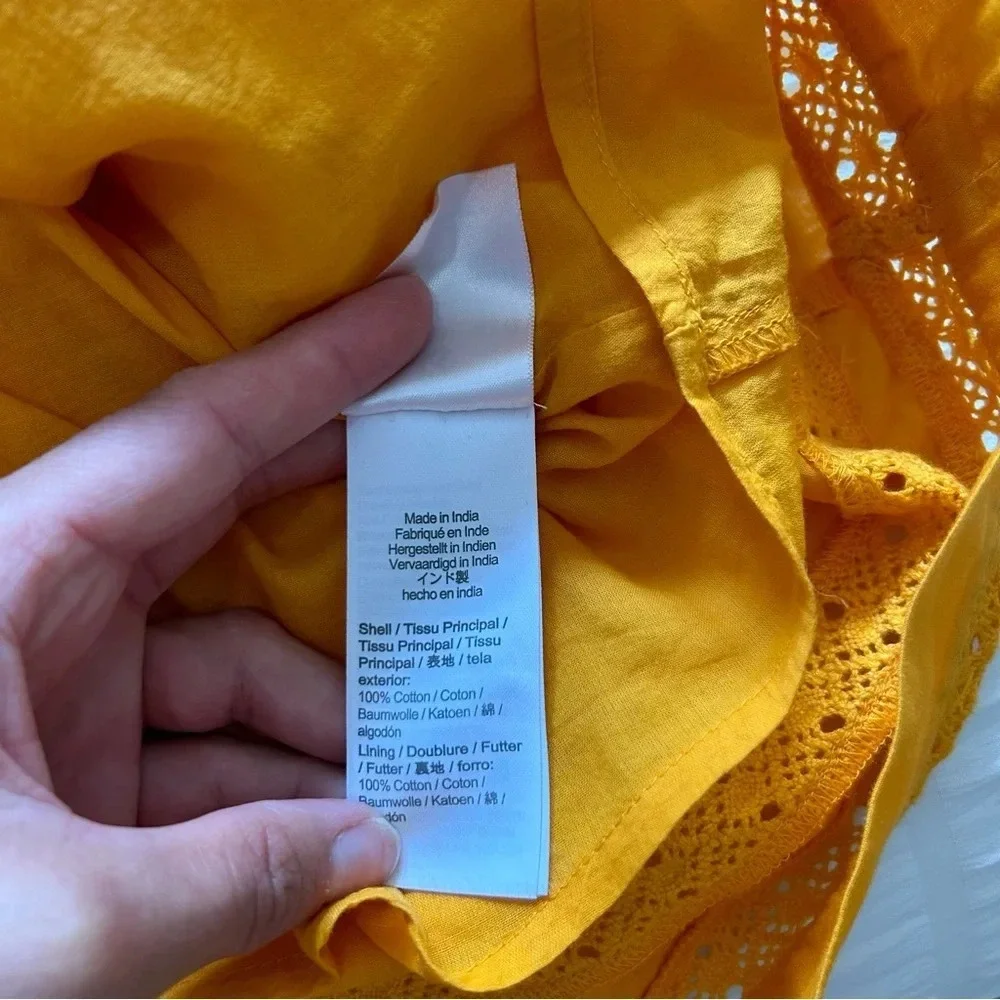 NWT J. Crew Lace Trim Cotton A-line Gold/Yellow Dress Size
